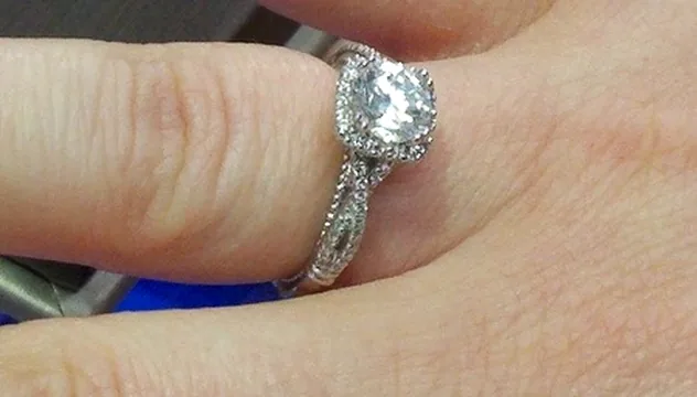 Diamond ring on hand