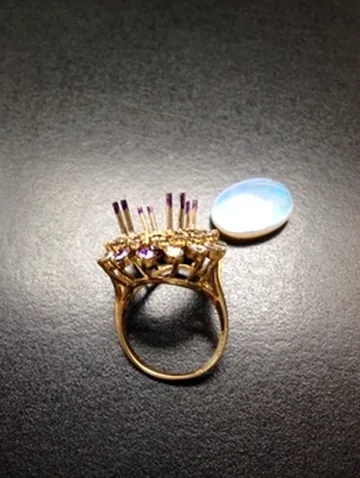 Gold ring setting in the workshop before finishing